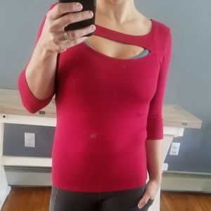 3/4 Sleeve Charlotte Russe Red Top